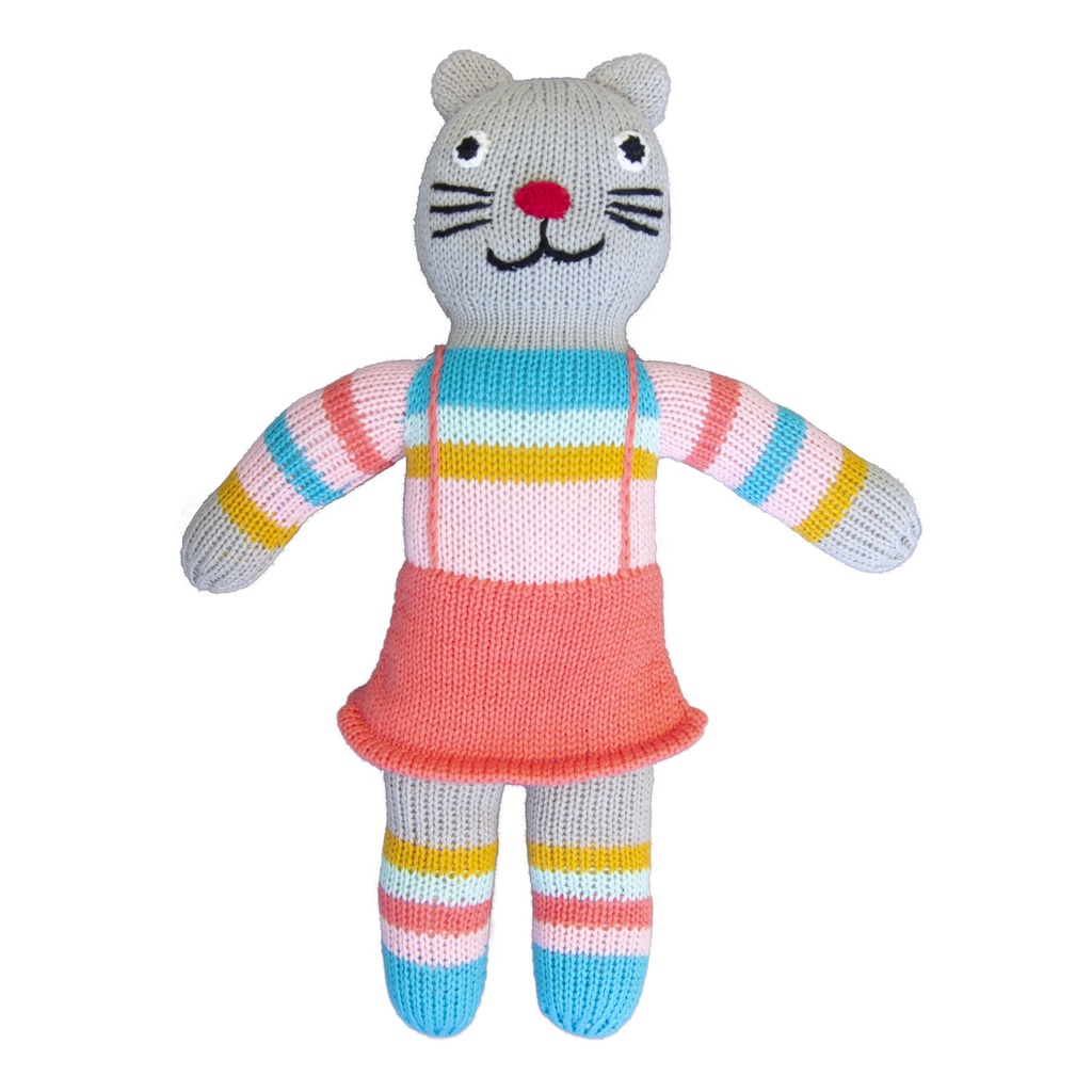 [C0401] KNITTED DOLL 36CM (Cat Tess)