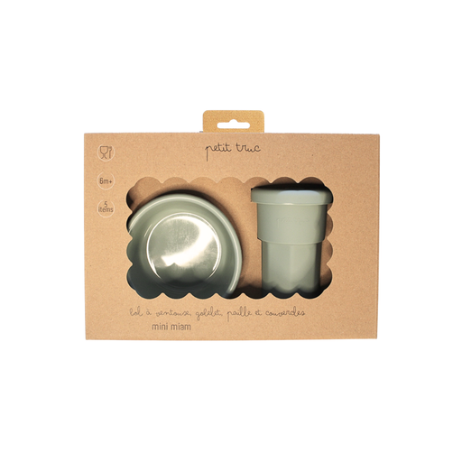 COFFRET BOL COUVERCLE ET GOBELET AVEC PAILLE MINI MIAM petit truc 